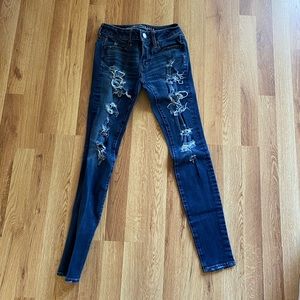 Blue Ripped Jeggings